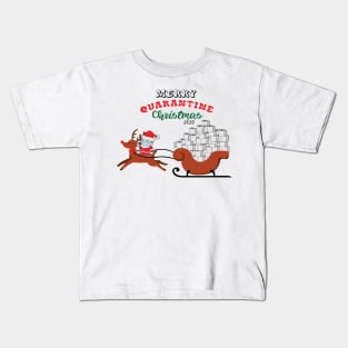 Merry Quarantine Christmas 2020 Toilet Paper Sleigh Kids T-Shirt